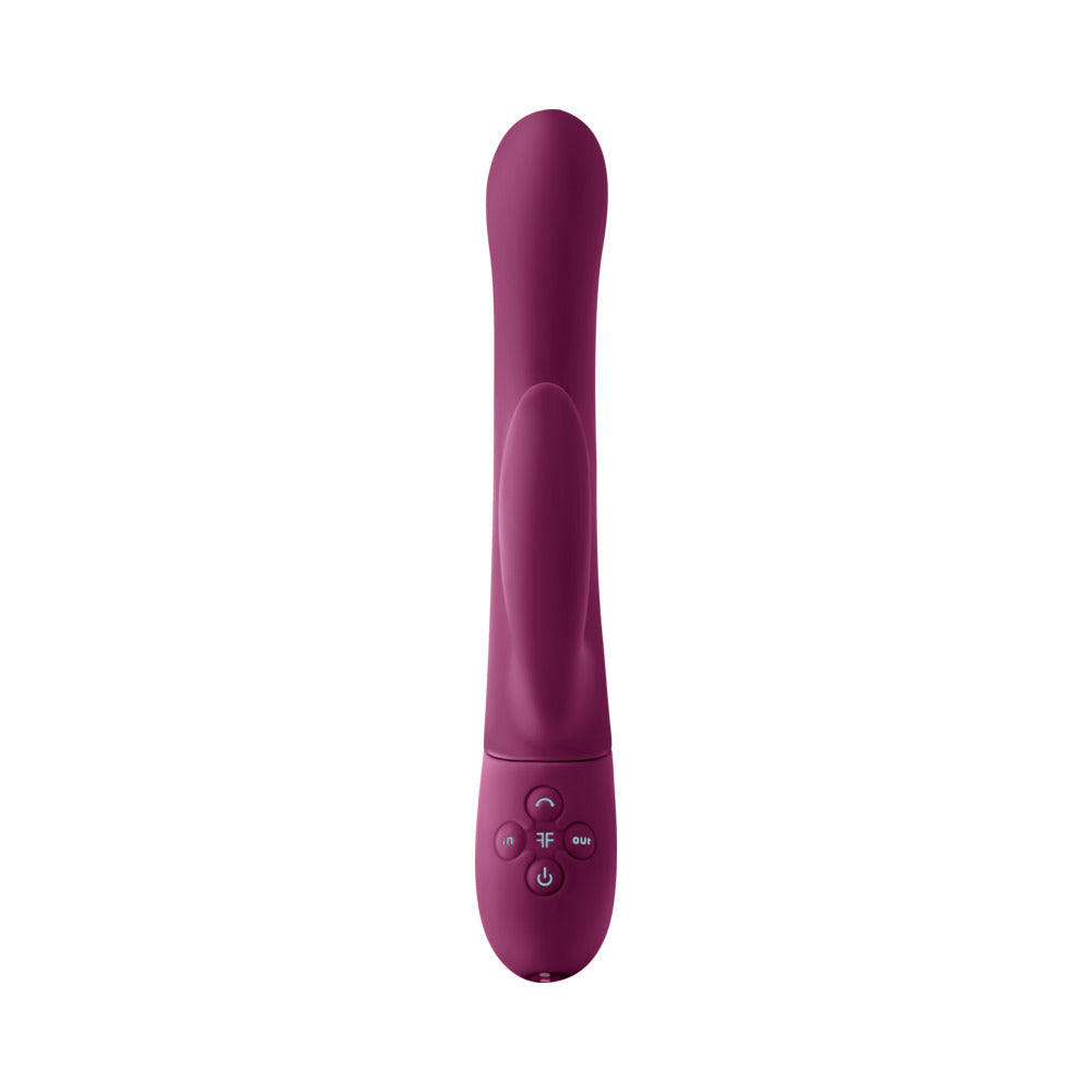 FemmeFunn Balai Rechargeable Silicone Dual Stimulation Vibrator with Swaying Motion - Dark Fuchsia