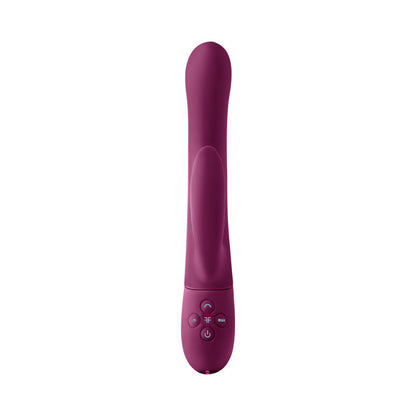 FemmeFunn Balai Rechargeable Silicone Dual Stimulation Vibrator with Swaying Motion - Dark Fuchsia