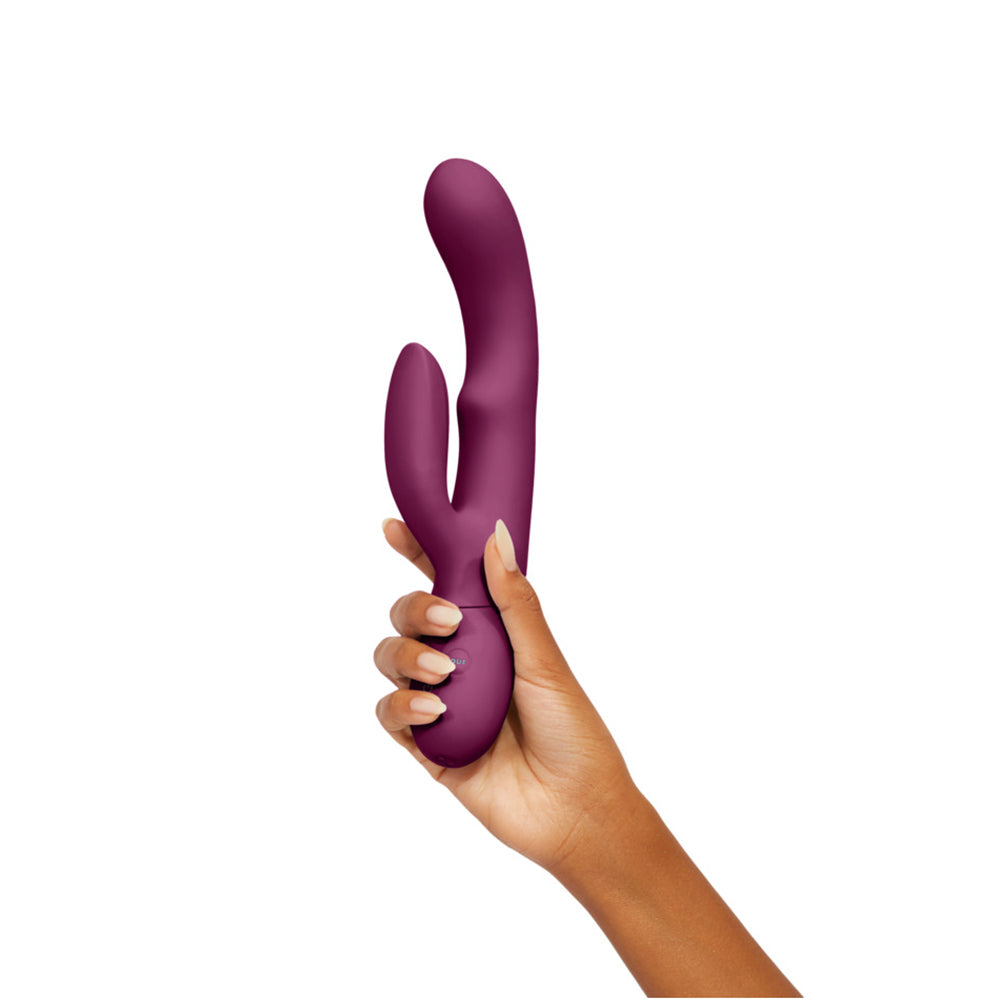 FemmeFunn Balai Rechargeable Silicone Dual Stimulation Vibrator with Swaying Motion - Dark Fuchsia
