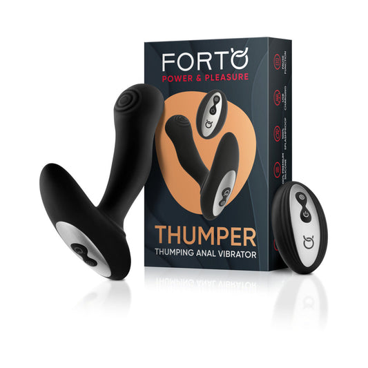 Forto Thumper Rechargeable Remote-Controlled Silicone Thumping Anal Vibrator – Black