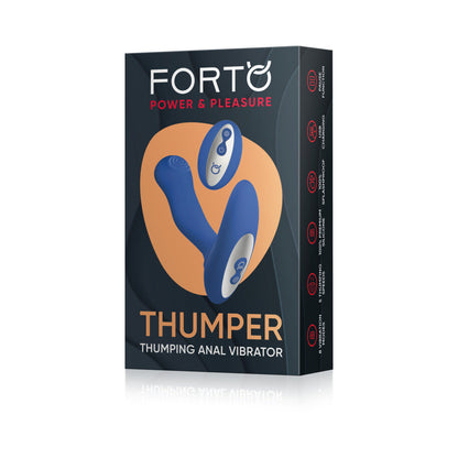 Forto Thumper Rechargeable Remote-Controlled Silicone Thumping Anal Vibrator – Blue