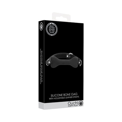 Ouch! Puppy Play Silicone Bone Gag – Black