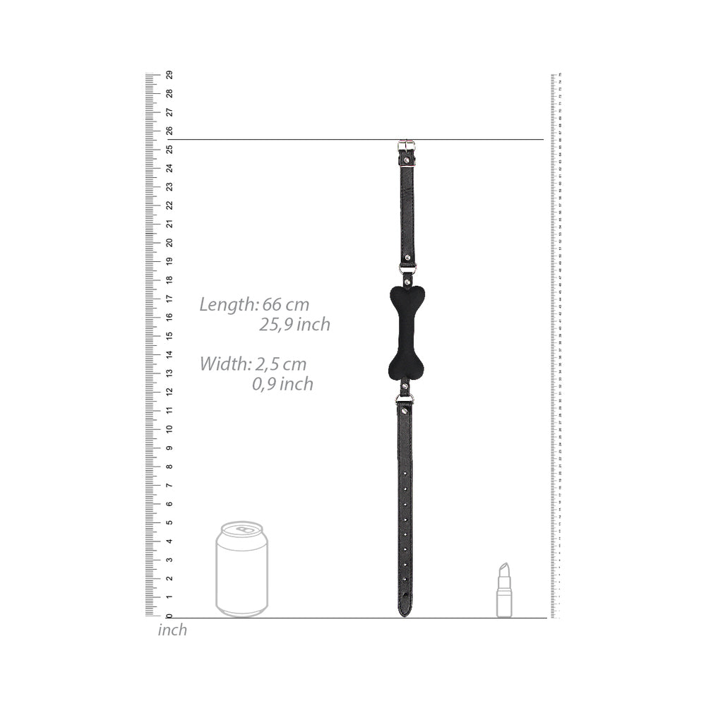 Ouch! Puppy Play Silicone Bone Gag – Black