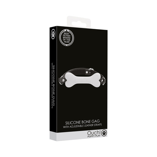 Ouch! Puppy Play Silicone Bone Gag – White