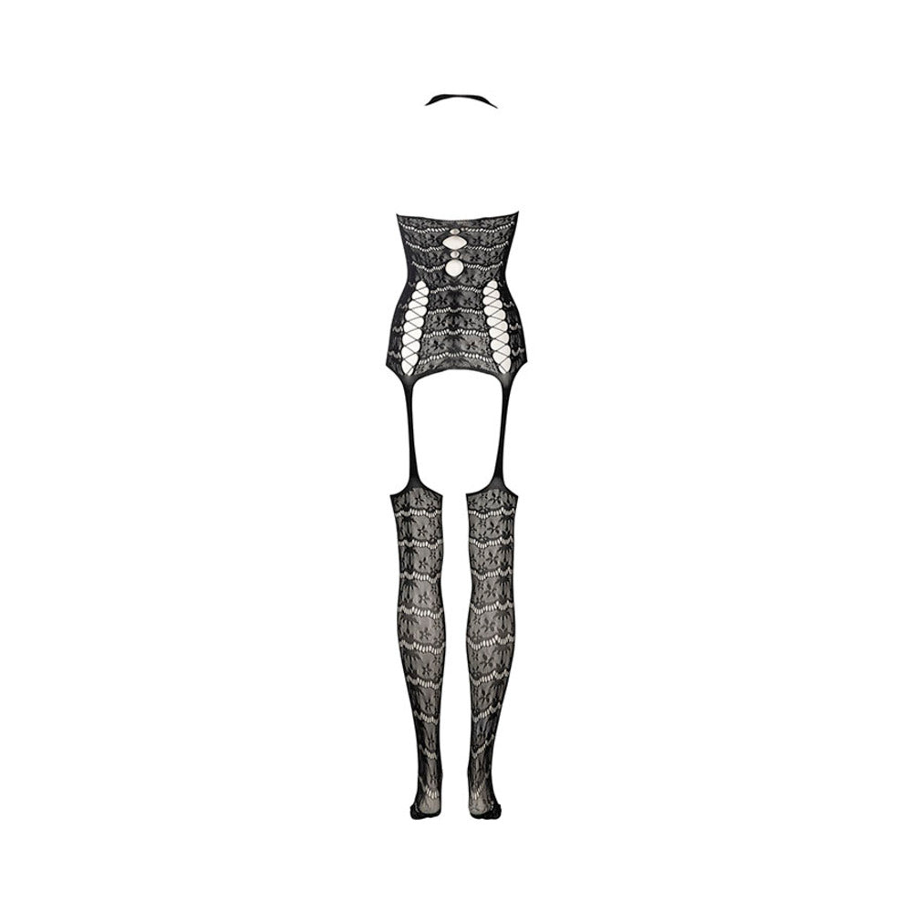 Le Desir Lace Suspender Bodystocking – Black – O/S