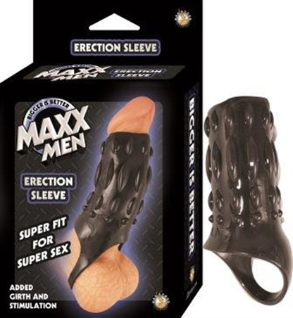 Maxx Men Erection Sleeve - Black - Ribbed for Extra Stimulation