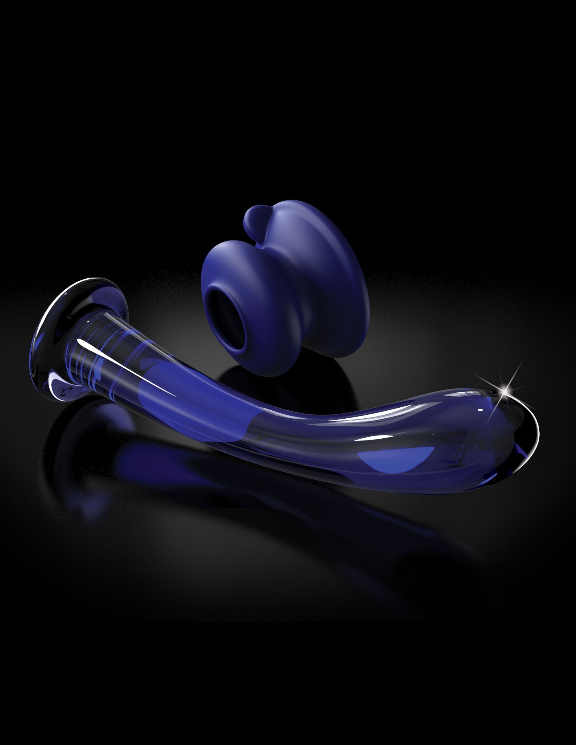 Pipedream Icicles No. 89 G-Spot Glass Wand with Silicone Suction Cup - Blue