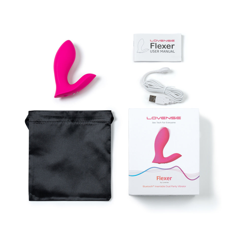 Lovense Flexer App-Controlled Wearable Panty Vibrator – Hot Pink
