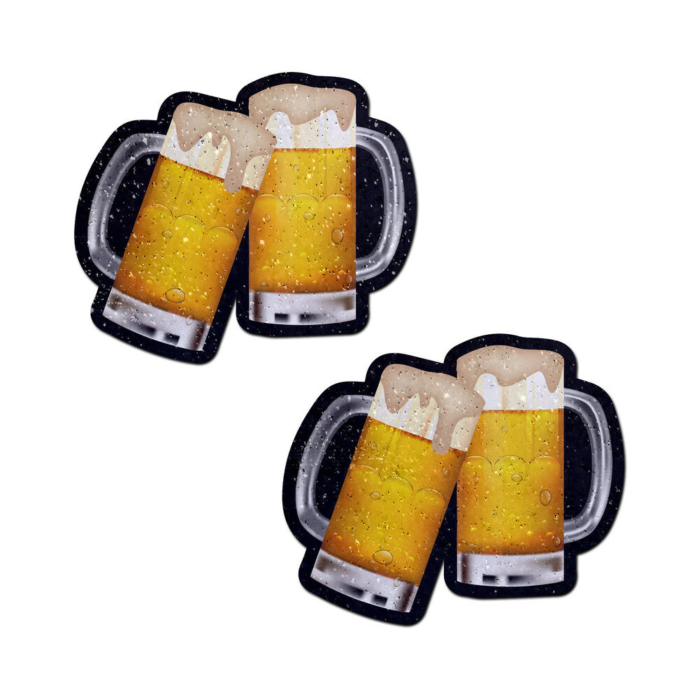 Pastease Clinking Beer Mug Nipple Pasties – Tan/Light Brown/Mocha