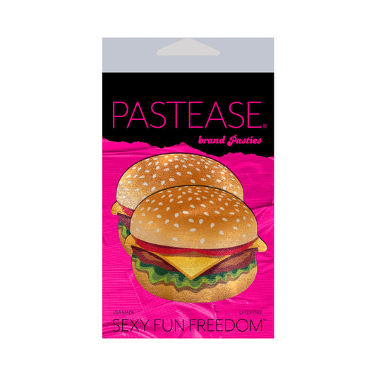 Pastease Cheeseburger Nipple Pasties - Multi-Color
