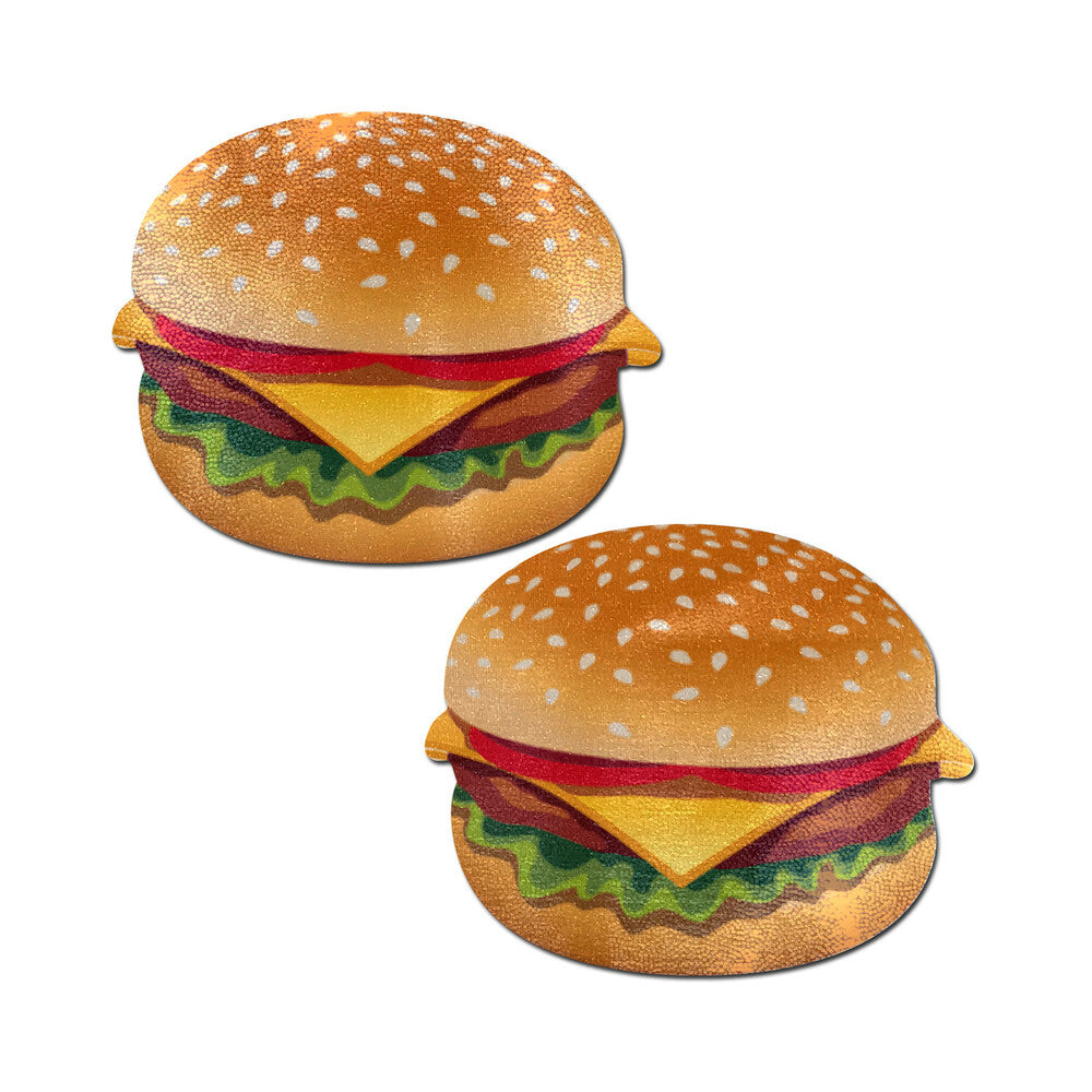 Pastease Cheeseburger Nipple Pasties - Multi-Color
