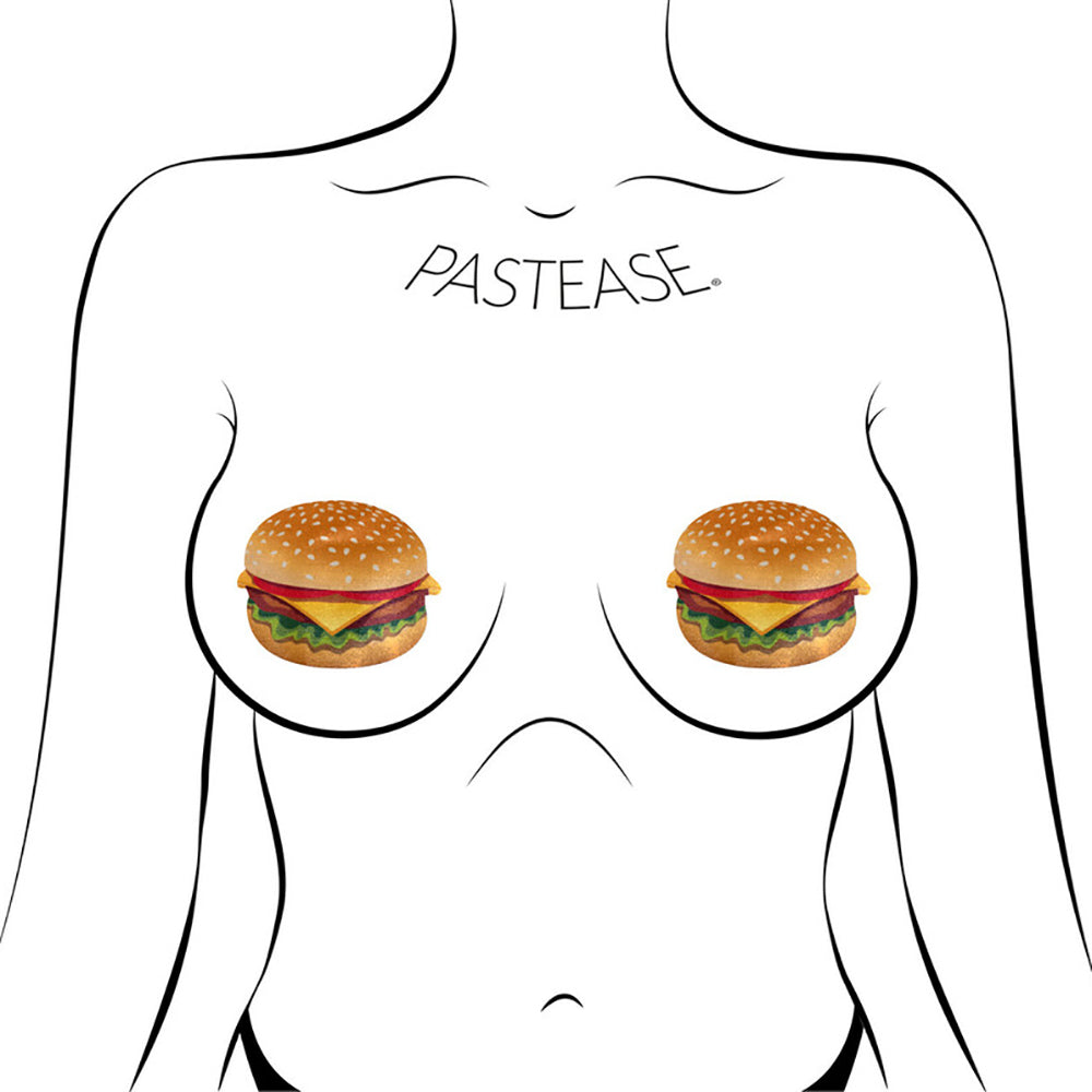 Pastease Cheeseburger Nipple Pasties - Multi-Color