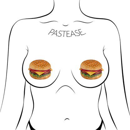 Pastease Cheeseburger Nipple Pasties - Multi-Color