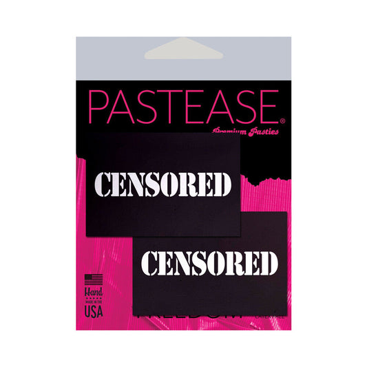 Pastease Censored: Black Censor Bars Nipple Pasties – Soft Liquid Material