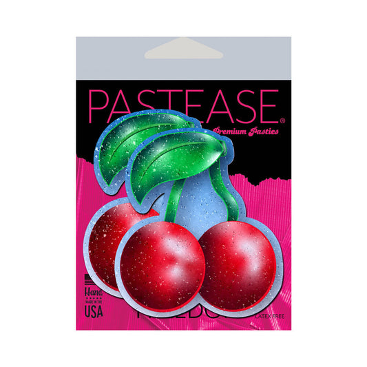 Pastease Cherry: Red Cherries Nipple Pasties - Waterproof Adhesive