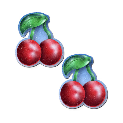 Pastease Cherry: Red Cherries Nipple Pasties - Waterproof Adhesive