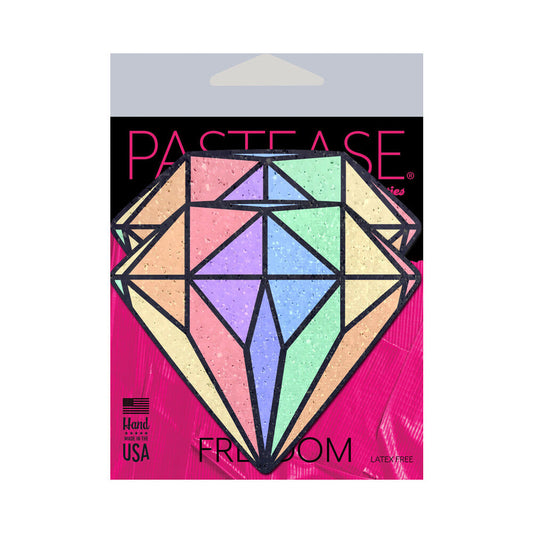 Pastease Pastel Rainbow Diamond Nipple Pasties – Handcrafted Velvet Adhesive Pasties