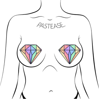 Pastease Pastel Rainbow Diamond Nipple Pasties – Handcrafted Velvet Adhesive Pasties