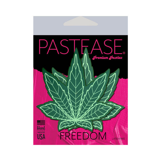Pastease Indica Pot Leaf Nipple Pasties – Green, Waterproof Adhesive