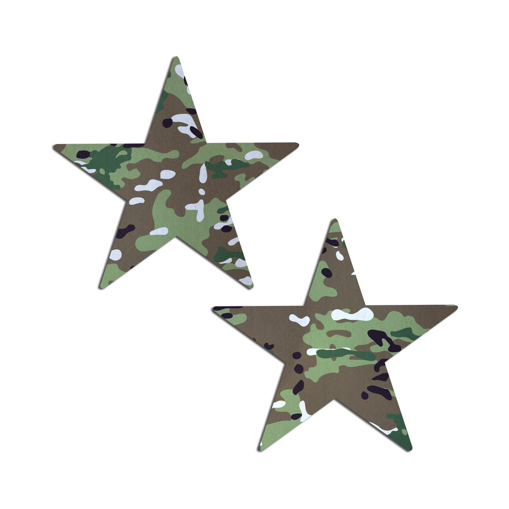 Pastease Nautical Star Military Multi-Cam Camouflage Nipple Pasties - Multi-Color