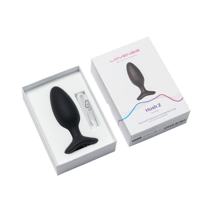 Lovense Hush 2 Medium Bluetooth Remote-Controlled Vibrating Butt Plug - Black