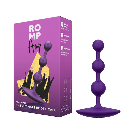 ROMP Amp Silicone Anal Plug – Dark Purple – Graduating Bead Sizes