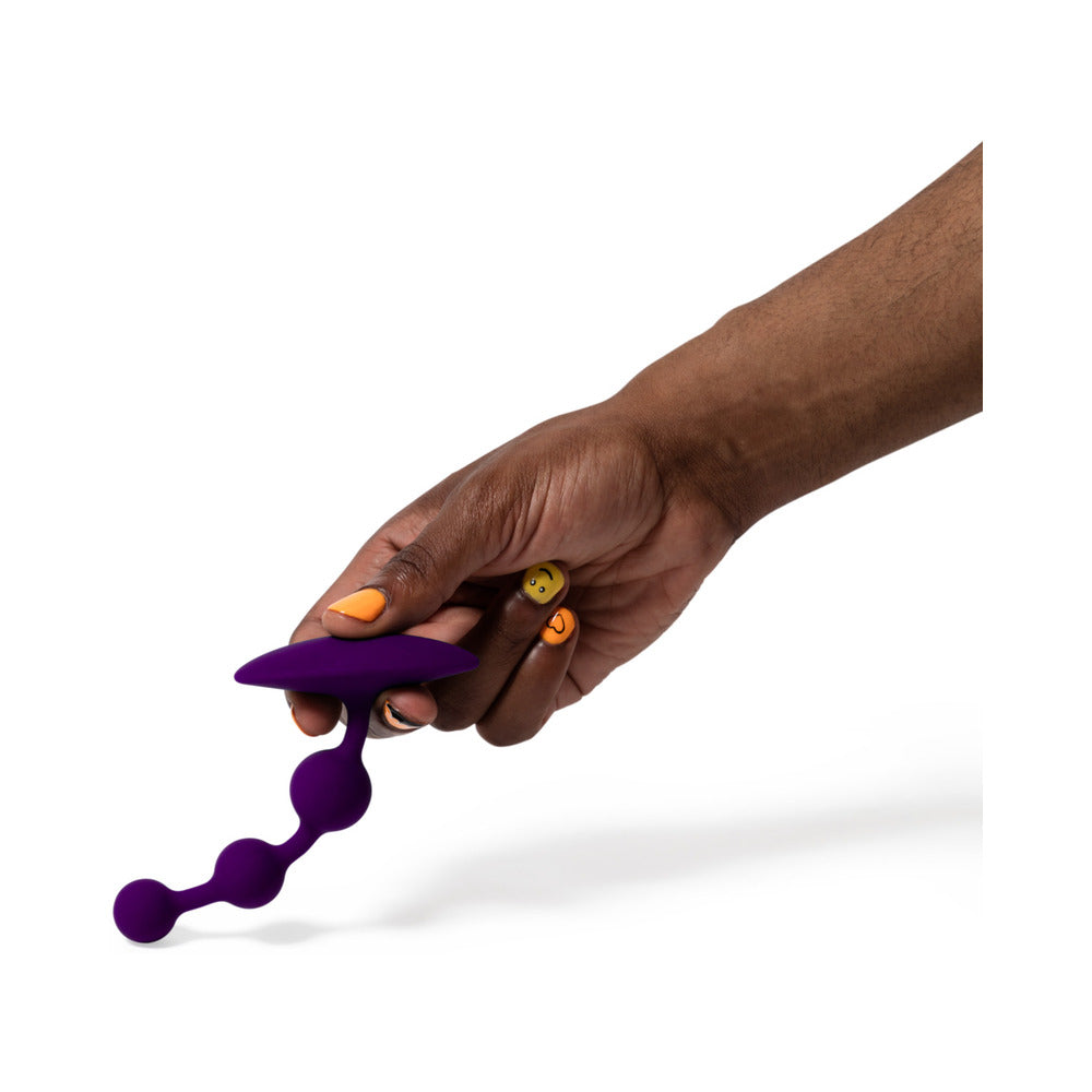 ROMP Amp Silicone Anal Plug – Dark Purple – Graduating Bead Sizes