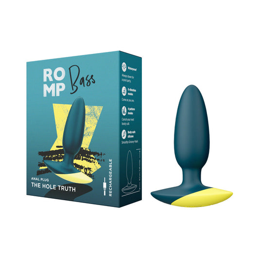 ROMP Bass Rechargeable Vibrating Anal Plug - Dark Green