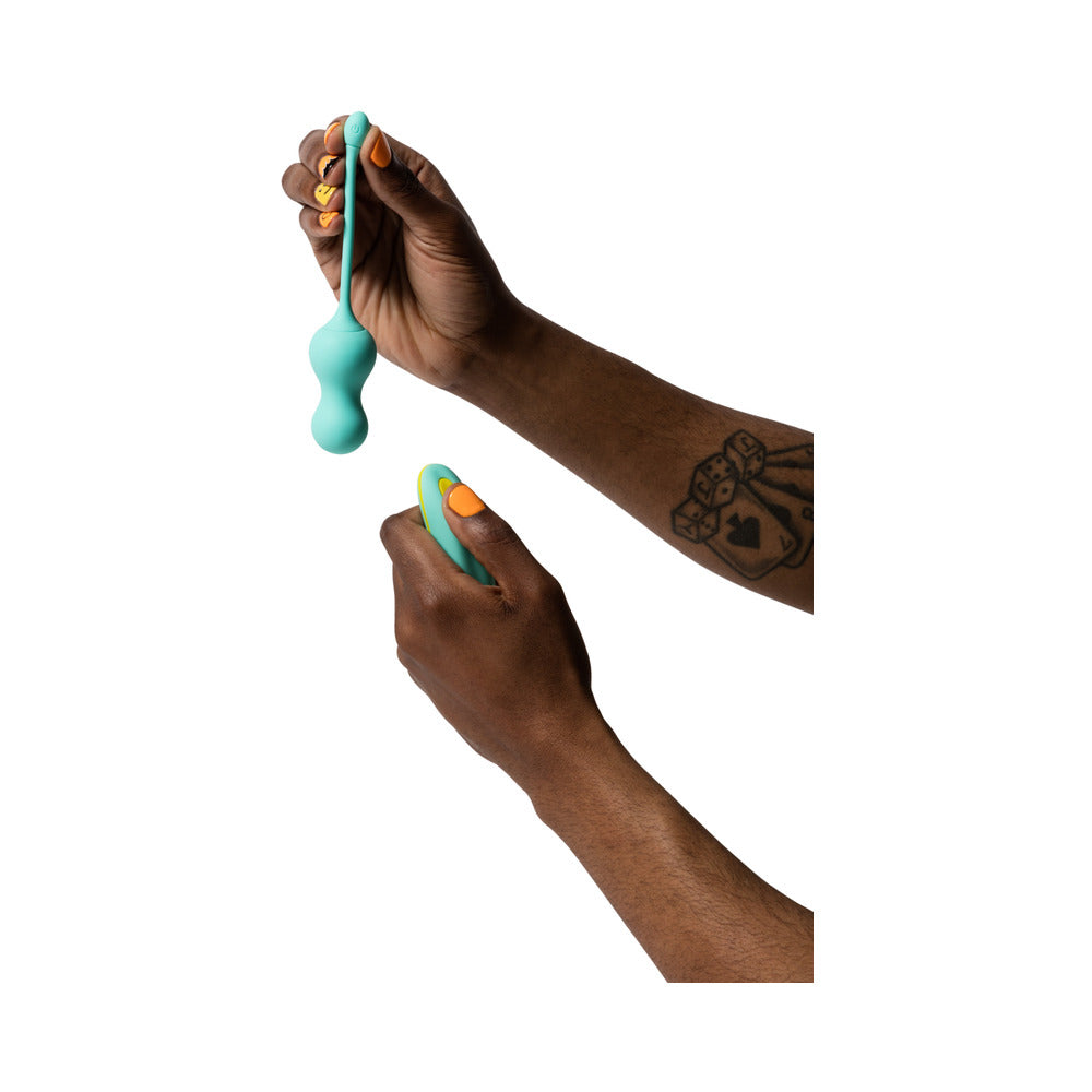 ROMP Cello Rechargeable Remote-Controlled G-Spot Egg Vibrator - Light Teal