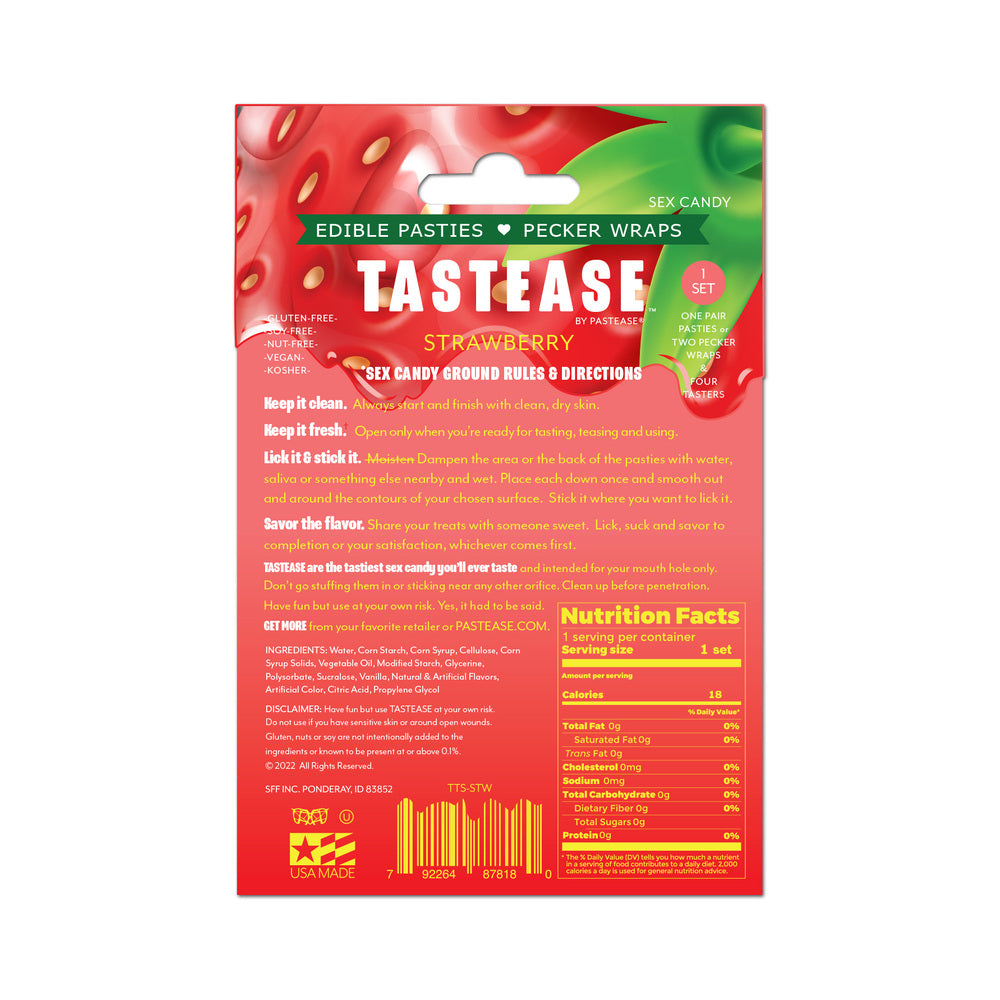 Tastease by Pastease Strawberry Candy Edible Pasties – Red