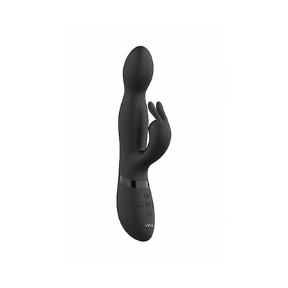 VIVE NIVA Rechargeable 360° Rotating Silicone Rabbit Vibrator - Black