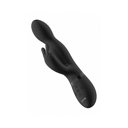 VIVE NIVA Rechargeable 360° Rotating Silicone Rabbit Vibrator - Black