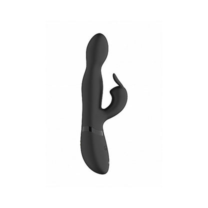 VIVE NIVA Rechargeable 360° Rotating Silicone Rabbit Vibrator - Black