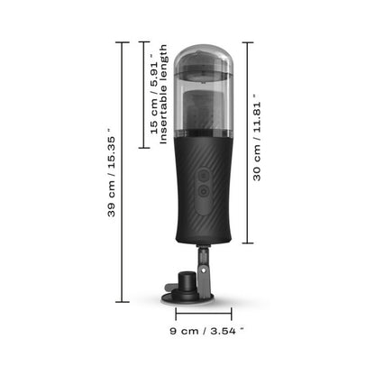Dorcel Thrust Blow Rechargeable Thrusting Vaginal Masturbator with Suction Cup – Black