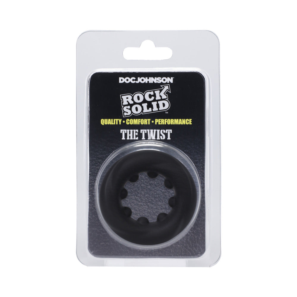 Rock Solid The Twist Silicone C-Ring – Black – Delays Ejaculation and Prolongs Erection
