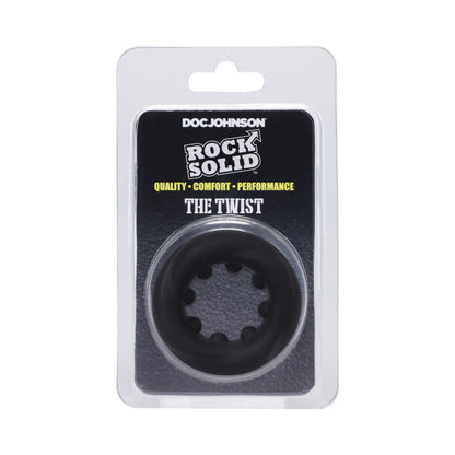 Rock Solid The Twist Silicone C-Ring – Black – Delays Ejaculation and Prolongs Erection