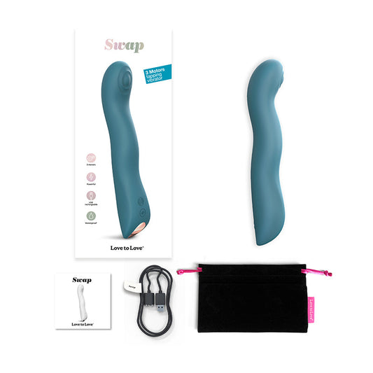 Love To Love Swap Rechargeable Triple Motor G-Spot Vibrator – Teal