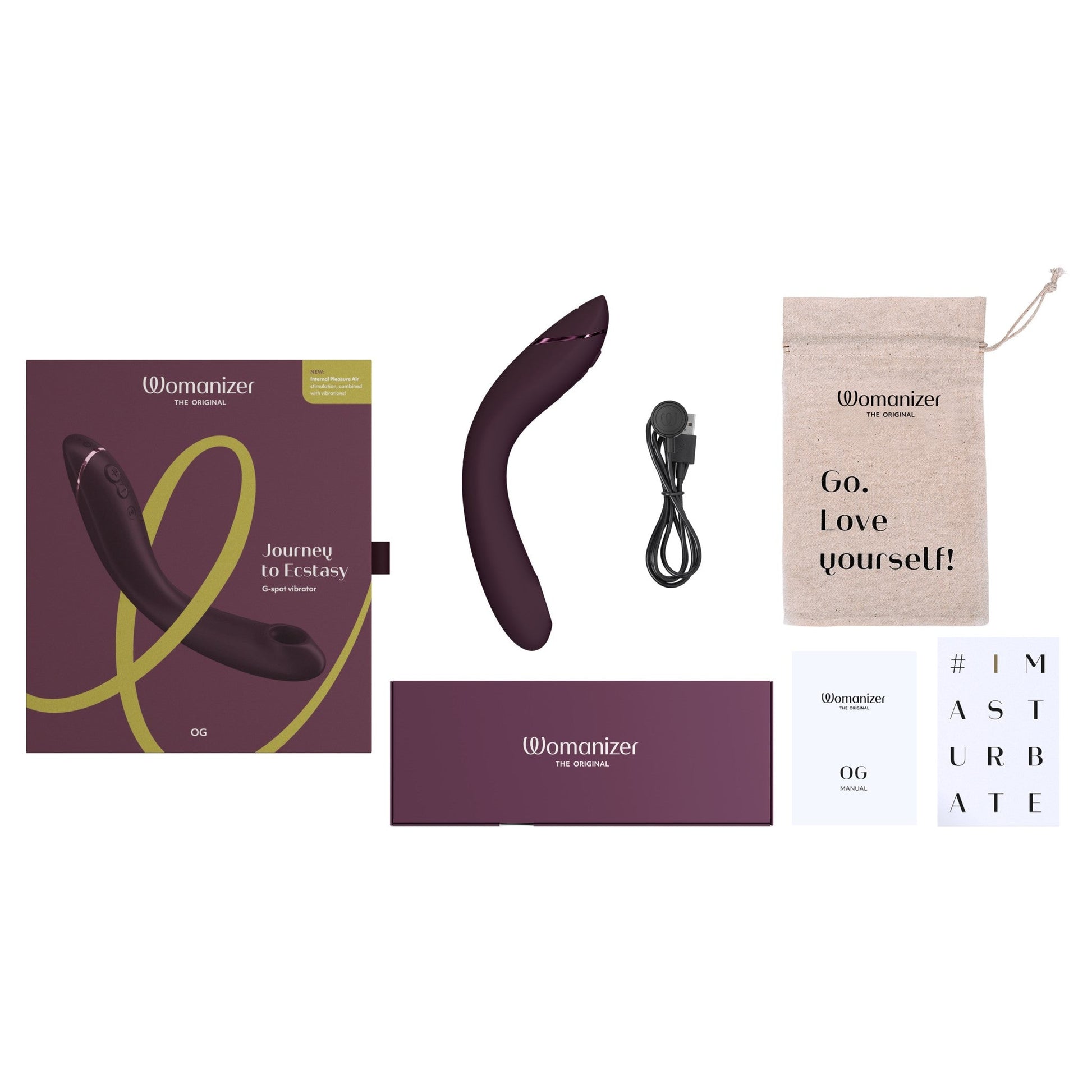 Womanizer OG Rechargeable G-Spot Pleasure Air Stimulator - Aubergine