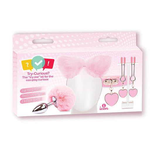 Icon Try-Curious Kitty Kit – Flirty Bedroom Toys – Light Pink