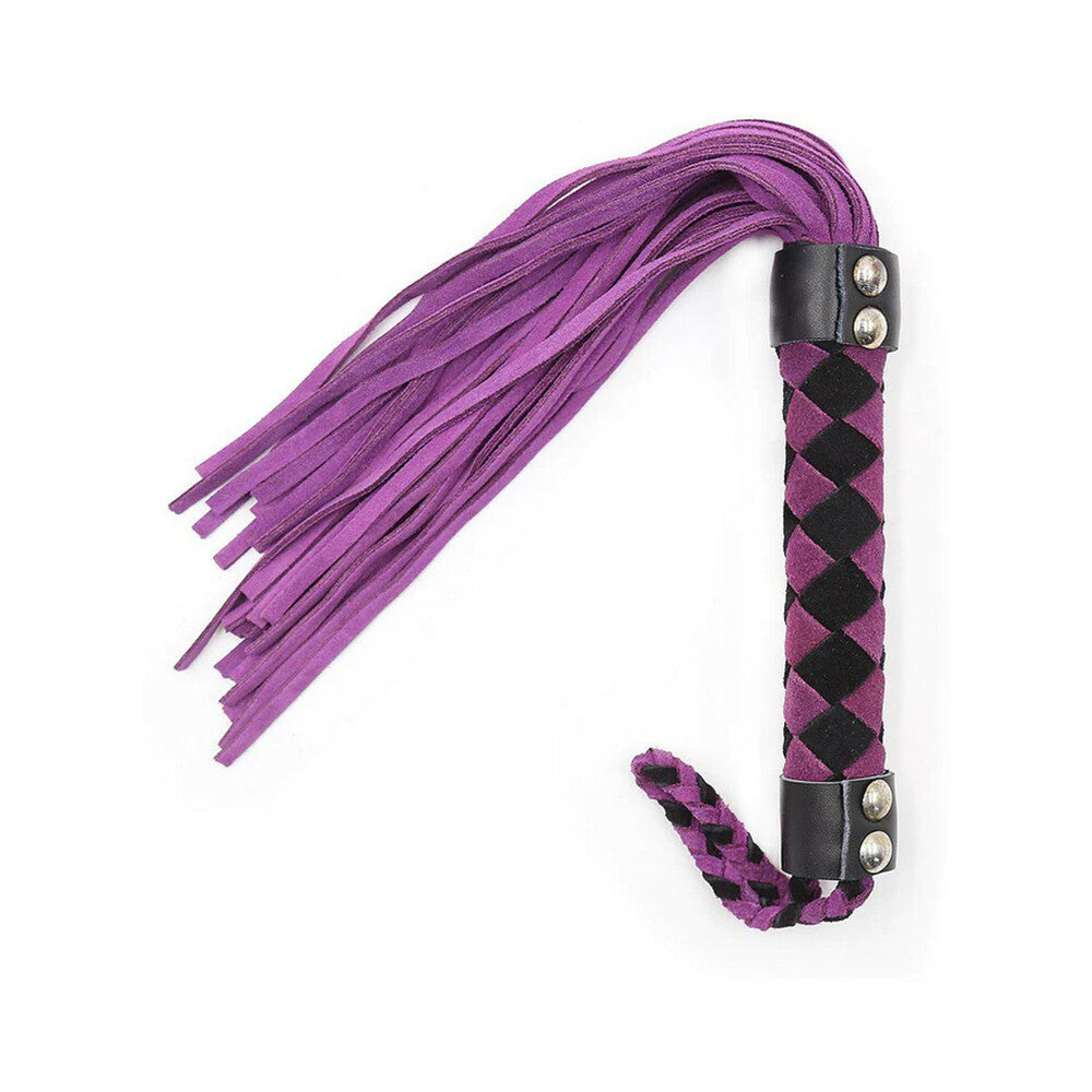 Ple''sur Leather Flogger – 15.5 in. Purple Suede
