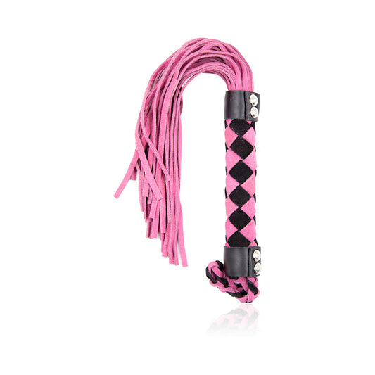 Ple''sur 15.5 in. Leather Flogger – Hot Pink