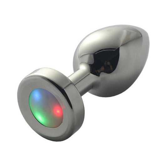 Ple''sur 3-Setting LED Light-Up Metal Anal Plug – Small, Silver
