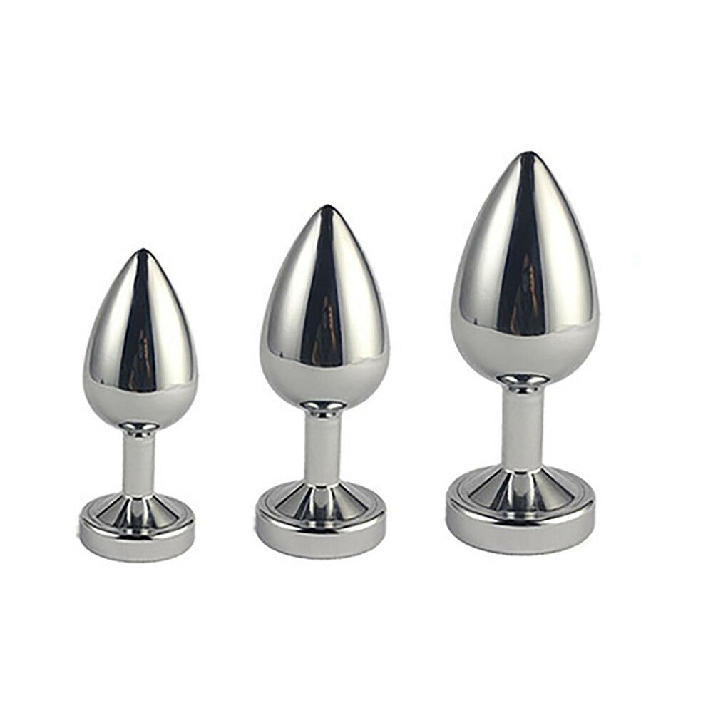 Ple''sur 3-Setting LED Light-Up Metal Anal Plug – Small, Silver
