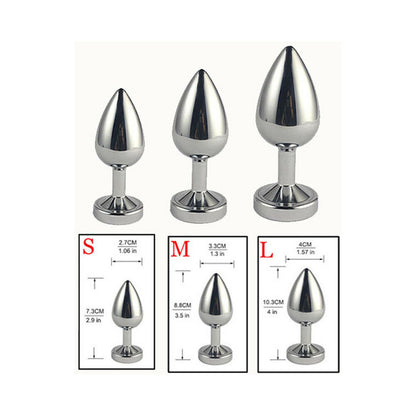Ple''sur 3-Setting LED Light-Up Metal Anal Plug – Small, Silver