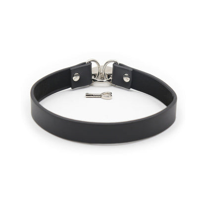 Ple''sur PVC Collar with Heart Lock – Black