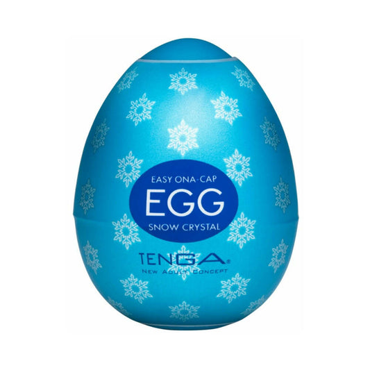 Tenga Egg Snow Crystal - Stretchable Male Masturbator - Blue