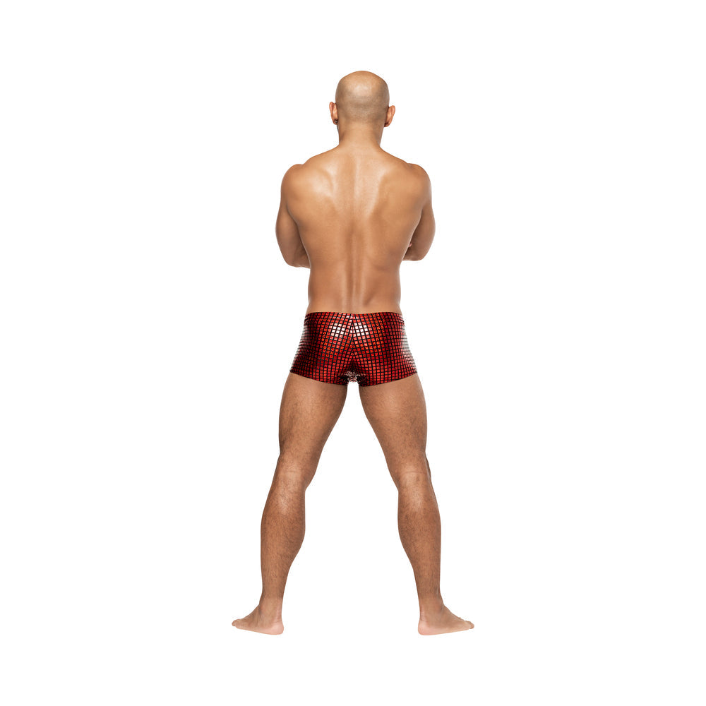 Male Power Disco Desire Mini Short – Black/Red – Low Cut Waist, High Cut Legs
