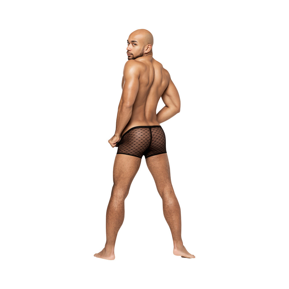 Male Power Heart Breaker Mini Short – Low Cut Waist, High Cut Legs, Black, Size L