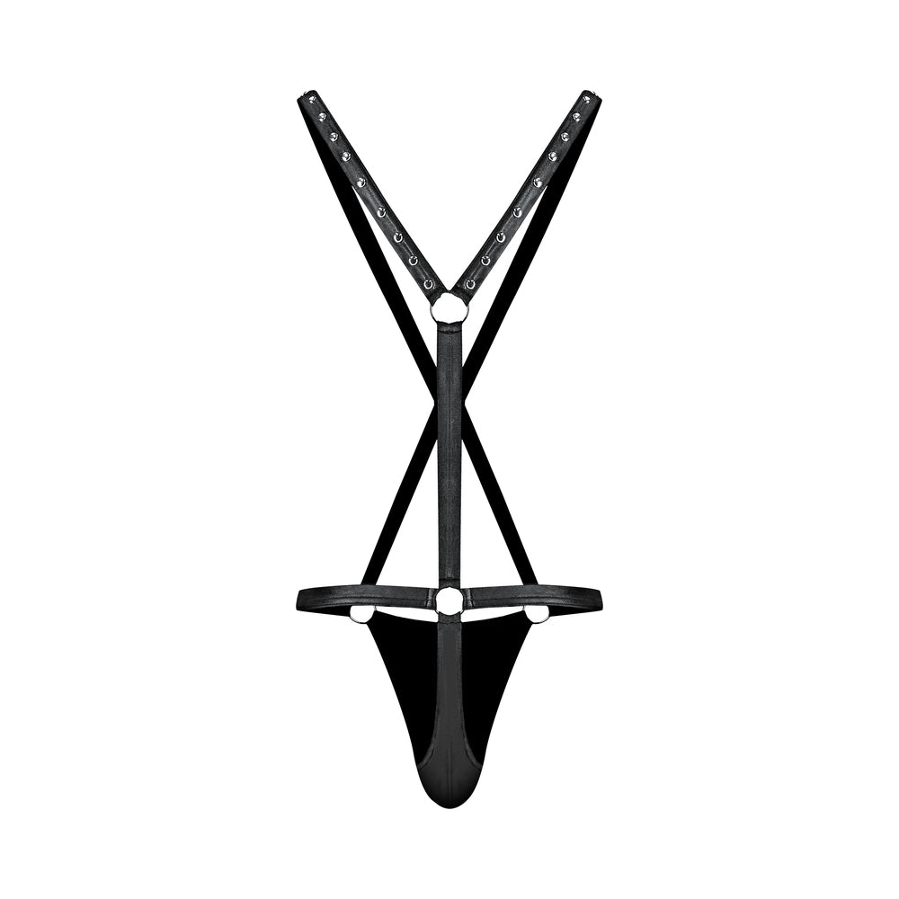 Male Power Fetish Warrior Criss-Cross Body Harness – Black S/M