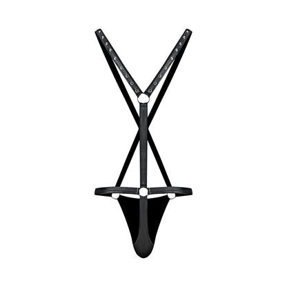 Male Power Fetish Warrior Criss-Cross Body Harness – Black S/M